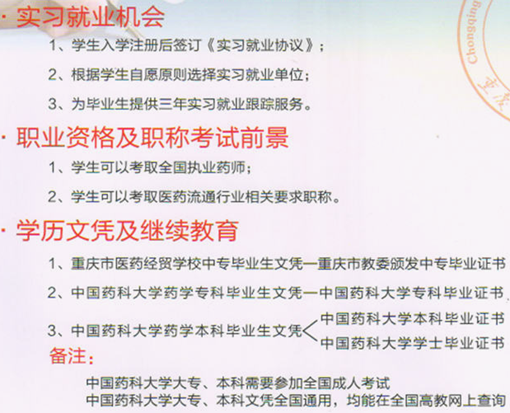 重庆市医药经贸学校招生、招生简章